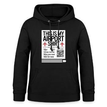 Urlaubshemd, das ist mein Flughafenhemd-Datum - Frauen Hoodie - Schwarz - Vorne - AI Model Female 172 light (172cm)