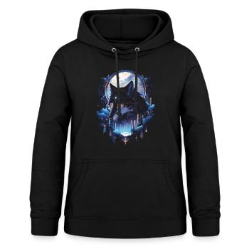 Loups majestueux - Sweat à capuche Femme - noir - Devant - AI Model Female 172 light (172cm)