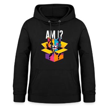 Schrödingers Katzenshirt, lächle ich halb und - Frauen Hoodie - Schwarz - Vorne - AI Model Female 172 light (172cm)