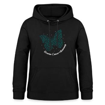 Krebs-Bewusstseins-Shirt, Eierstockkrebs-Bewusstsein - Frauen Hoodie - Schwarz - Vorne - AI Model Female 172 light (172cm)
