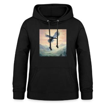 Haiku crow journey serenity - Women's Hoodie - black - Front - AI Model Female 172 light (172cm)