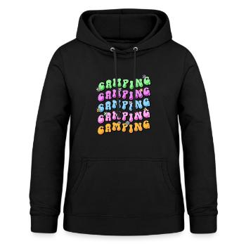 Camping Retro Style 70er Jahre Hippie Flower Power - Frauen Hoodie - Schwarz - Vorne - AI Model Female 172 light (172cm)