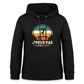 Gymnastique Cadeau Je Peux Pas J'ai Gym Vintage - Sweat à capuche Femme - noir - Devant - AI Model Female 172 light (172cm)