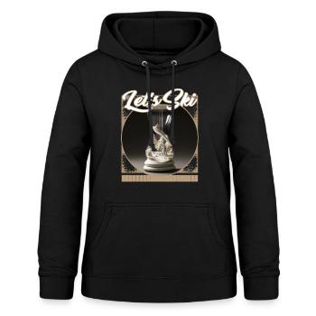 Let's Ski Hourglass Hill Abfahrten Flüchtiger Frost - Frauen Hoodie - Schwarz - Vorne - AI Model Female 172 light (172cm)