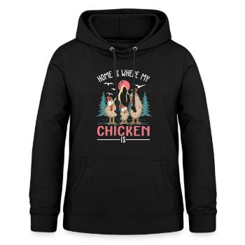 Hühner Zuhause Landwirt Hühnchen - Frauen Hoodie - Schwarz - Vorne - AI Model Female 172 light (172cm)