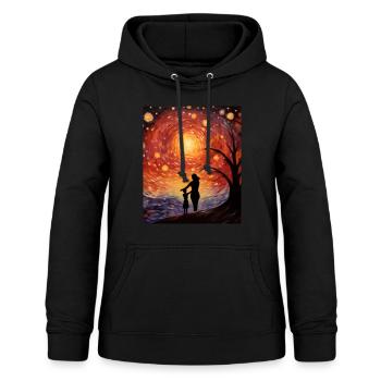 Fête des Mères Nuit Étoilée Embrace Chemise Artistique - Sweat à capuche Femme - noir - Devant - AI Model Female 172 light (172cm)