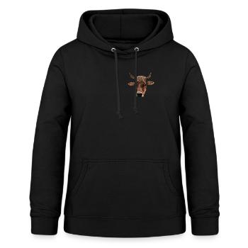 Cow Farm Motif Print - Women's Hoodie - black - Front - AI Model Female 172 light (172cm)