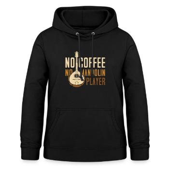 Mandolin Player No Coffee Folk Music Coffee Lover - Frauen Hoodie - Schwarz - Vorne - AI Model Female 172 light (172cm)