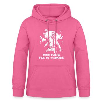 Augmentation de salaire pour les travailleurs de la classe ouvrière - Sweat à capuche Femme - rose - Devant - AI Model Female 172 light (172cm)