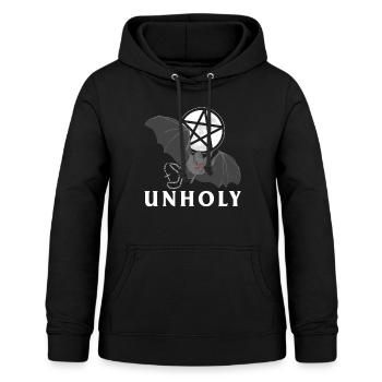 Halloween Shirt, Unheiliger Vampir Fledermaus Rosenkranz - Frauen Hoodie - Schwarz - Vorne - AI Model Female 172 light (172cm)