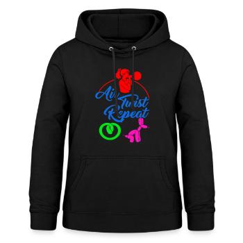 Chemise de modelage de ballon, Air Twist Repeat Blowing - Sweat à capuche Femme - noir - Devant - AI Model Female 172 light (172cm)