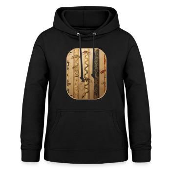 Scroll Crawling Lizards Künstlerische Intrige T-Shirt - Frauen Hoodie - Schwarz - Vorne - AI Model Female 172 light (172cm)