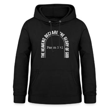 Chemise de conspiration, le ciel déclare la gloire de - Sweat à capuche Femme - noir - Devant - AI Model Female 172 light (172cm)