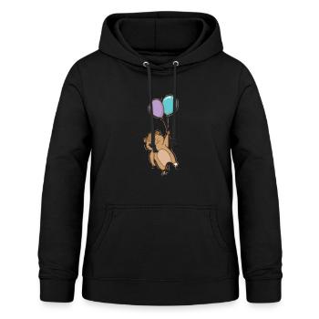 Lemming avec des ballons rongeur - Sweat à capuche Femme - noir - Devant - AI Model Female 172 light (172cm)