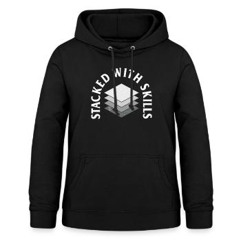 Grafikdesign-Hemd, gestapelt mit Fähigkeiten gestapelt - Frauen Hoodie - Schwarz - Vorne - AI Model Female 172 light (172cm)