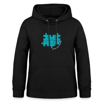 Cancer Awareness Shirt, blaugrünes Band Eierstock - Frauen Hoodie - Schwarz - Vorne - AI Model Female 172 light (172cm)