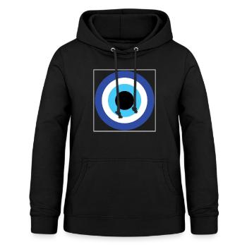 Chemise grecque mauvais oeil, amulette en forme d’oeil Nazar - Sweat à capuche Femme - noir - Devant - AI Model Female 172 light (172cm)