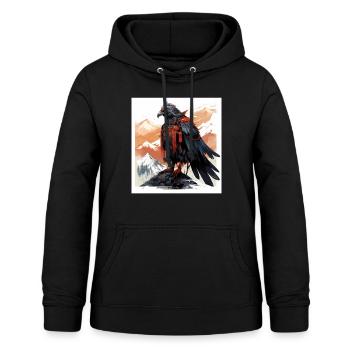 Tengu crow guerrier gardien - Sweat à capuche Femme - noir - Devant - AI Model Female 172 light (172cm)