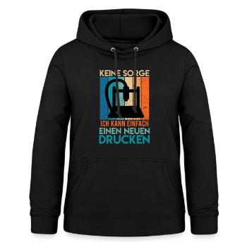 3D Drucker Keine Sorge Kann einen Neuen Drucken - Frauen Hoodie - Schwarz - Vorne - AI Model Female 172 light (172cm)