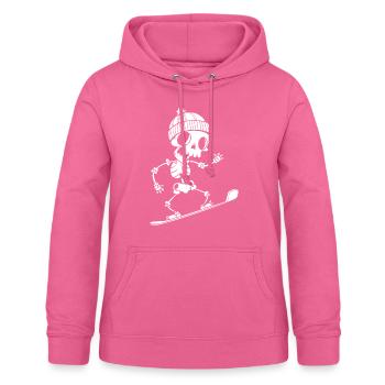 Halloween Shirt, Skeleton Catching Air On - Women's Hoodie - pink - Front - AI Model Female 172 light (172cm)