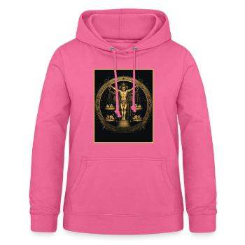 Alchimie de l’haltérophilie Transformation du poids Doré - Sweat à capuche Femme - rose - Devant - AI Model Female 172 light (172cm)