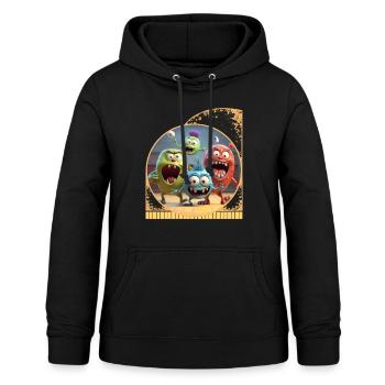 Personnages de monstres de dessins animés jouant au pickleball - Sweat à capuche Femme - noir - Devant - AI Model Female 172 light (172cm)