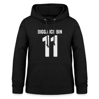 Digga Ich bin 11 Mädchen Junge 11. Geburtstag - Frauen Hoodie - Schwarz - Vorne - AI Model Female 172 light (172cm)