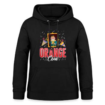 King's Day Hemd, Orange Crew King Portrait Party - Frauen Hoodie - Schwarz - Vorne - AI Model Female 172 light (172cm)
