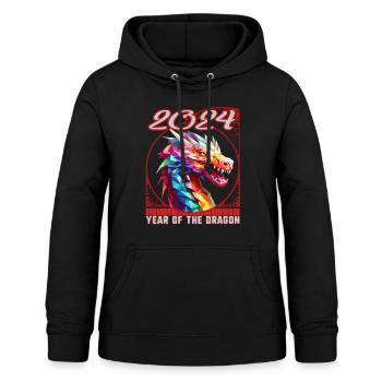 Chinesisches Neujahr des Drachen Low Poly Dreieck - Frauen Hoodie - Schwarz - Vorne - AI Model Female 172 light (172cm)