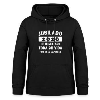 Retraité en 2026 / Retraité 2026 Cadeau d’humour - Sweat à capuche Femme - noir - Devant - AI Model Female 172 light (172cm)