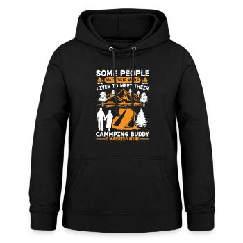 Husband And Wife Camping Partner Couple Matching - Women's Hoodie - black - Front - AI Model Female 172 light (172cm)