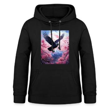Japansk kunst Japansk træblok kunsttrykmontering - Dame hoodie - sort - Foran - AI Model Female 172 light (172cm)