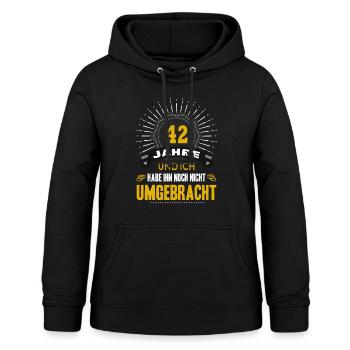 42 Hochzeitstag Frau 42 Jahre Ehe Granathochzeit - Frauen Hoodie - Schwarz - Vorne - AI Model Female 172 light (172cm)