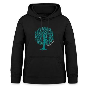 Krebs-Bewusstseins-Shirt, Eierstockkrebs-Bewusstsein - Frauen Hoodie - Schwarz - Vorne - AI Model Female 172 light (172cm)