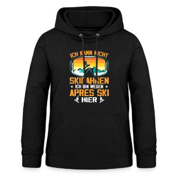 Je ne peux pas skier, je le fais à cause de l’après-ski - Sweat à capuche Femme - noir - Devant - AI Model Female 172 light (172cm)