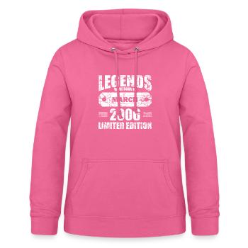 18e anniversaire mars Vintage 2006 idée cadeau - Sweat à capuche Femme - rose - Devant - AI Model Female 172 light (172cm)