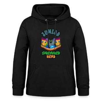 Tête de basket junior - Sweat à capuche Femme - noir - Devant - AI Model Female 172 light (172cm)