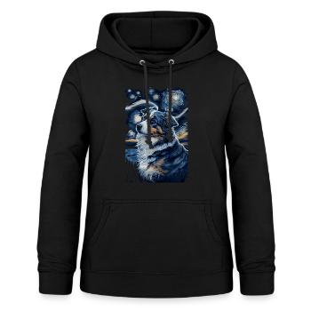 Australischer Hirte Starry Night - Frauen Hoodie - Schwarz - Vorne - AI Model Female 172 light (172cm)