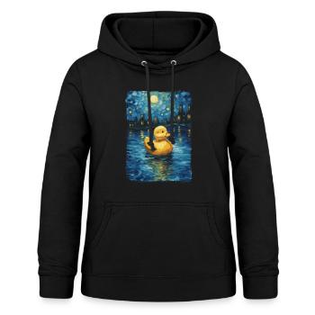 Canard en caoutchouc Nuit étoilée - Sweat à capuche Femme - noir - Devant - AI Model Female 172 light (172cm)