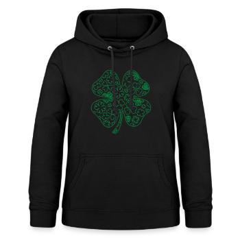 Grünes Kleeblatt - Frauen Hoodie - Schwarz - Vorne - AI Model Female 172 light (172cm)