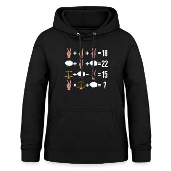 Mathe-T-Shirt, Mathe-Befehl der Operation Peace-Zeichen - Frauen Hoodie - Schwarz - Vorne - AI Model Female 172 light (172cm)