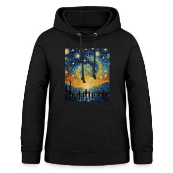 Chemise de nuit étoilée Jour d’adoption - Sweat à capuche Femme - noir - Devant - AI Model Female 172 light (172cm)