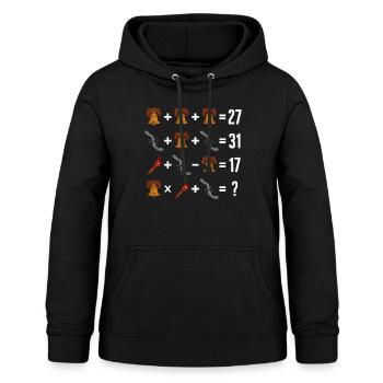 Mathe-Shirt, Mathe-Operationsbefehl Freiheitsglocke - Frauen Hoodie - Schwarz - Vorne - AI Model Female 172 light (172cm)