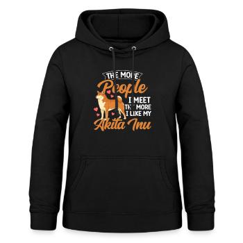 Akita Inu mehr mögen Japanischer Akita Inu - Frauen Hoodie - Schwarz - Vorne - AI Model Female 172 light (172cm)