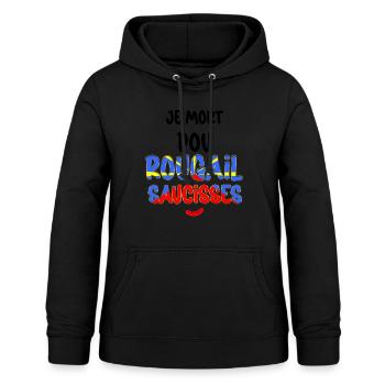Flagge von La Réunion Rougail Wurst - Frauen Hoodie - Schwarz - Vorne - AI Model Female 172 light (172cm)