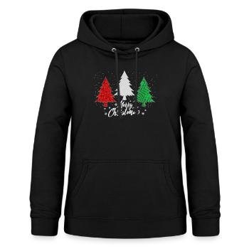 Christmas Shirt, Merry Christmas Abstract Tee, - Women's Hoodie - black - Front - AI Model Female 172 light (172cm)