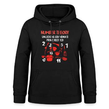 Mathe-Shirt, Zahlentheorie Omas freischalten - Frauen Hoodie - Schwarz - Vorne - AI Model Female 172 light (172cm)