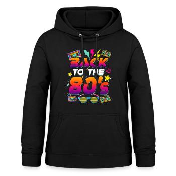 80s Disco 1980 Retour aux années 80 - Sweat à capuche Femme - noir - Devant - AI Model Female 172 light (172cm)