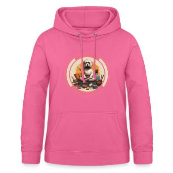 Zen chien Bouddha outils de toilettage soins pour animaux de compagnie calme cadeau - Sweat à capuche Femme - rose - Devant - AI Model Female 172 light (172cm)
