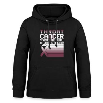 Chemise de sensibilisation au cancer de la gorge, Cancer de la gorge - Sweat à capuche Femme - noir - Devant - AI Model Female 172 light (172cm)